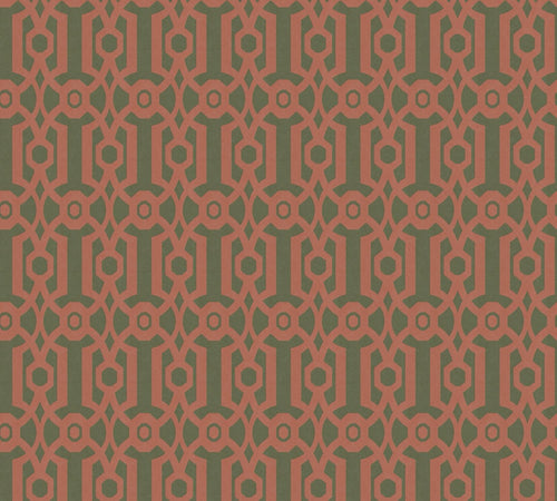 Livingwalls behang grafisch motief oranje en groen - 53 cm x 10.05 m - AS-390621 - vtwonen shop