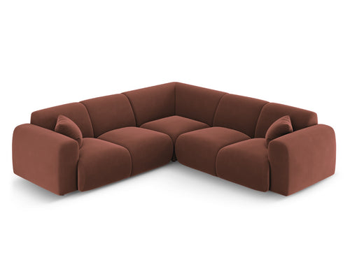 Cosmopolitan Design Hoekbank Nolio 5-zits, flueel leer - 252x252x72cm