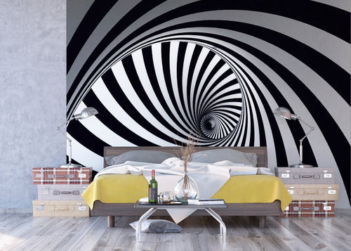 Sanders & Sanders fotobehang 3D-motief zwart wit - 375 x 270 cm - 600475