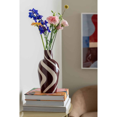Present Time vaas Dublin Swirl - rood - Ø5cm