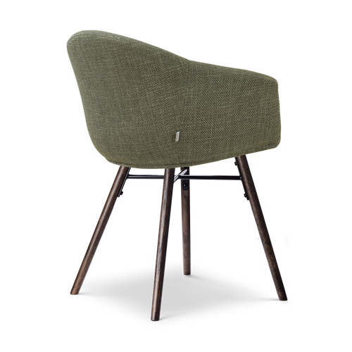 Nolon Nena-Otis Eetkamerstoel Forestgroen - Walnoot Houten Onderstel