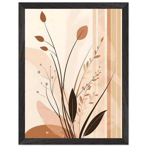 Artfulprints Poster met Lijst Boho – Warm bouquet   - 30x40 cm - Bruin