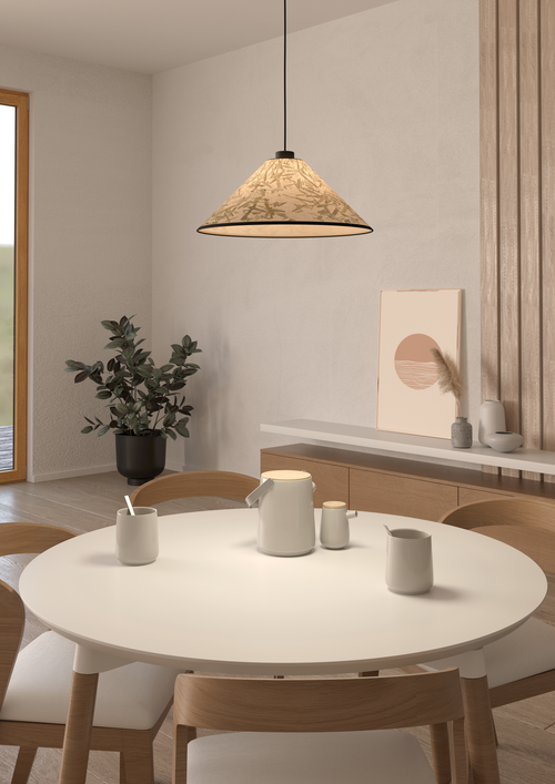 EGLO hanglamp Oxpark - e27 - ø 42 cm - zwart/wit/groen - bamboe