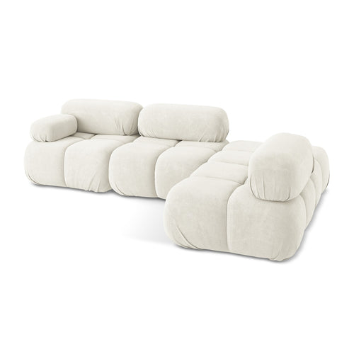LaMiaSofa hoekbank rechts Sanremo - chenille stof - wit - 285x190x70