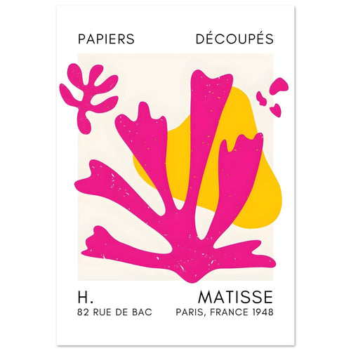 Artfulprints Poster met Lijst Matisse – Abstract bloom pink   - 50x70 cm - Roze