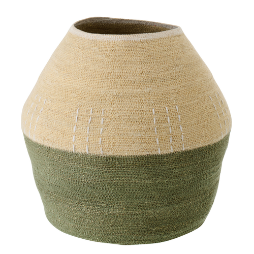 J-Line mand - zeegras - naturel/olijfgroen