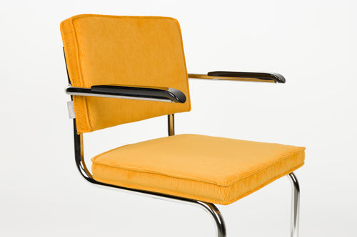 Zuiver Ridge Rib Armstoel Geel - Set van 2 - vtwonen shop