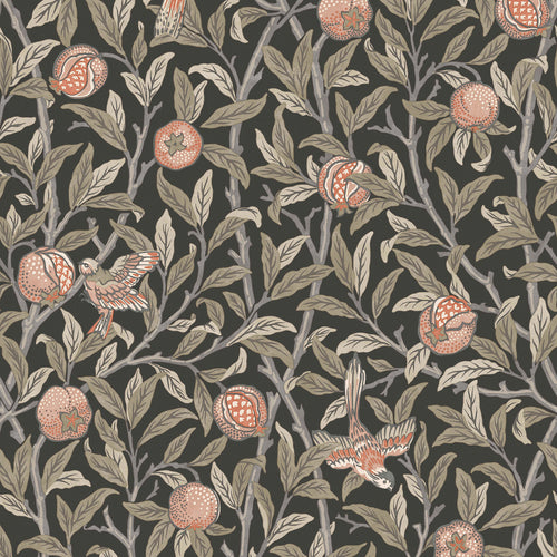 William Morris at Home vliesbehang Bird & Pomegranate Charcoal - vtwonen shop