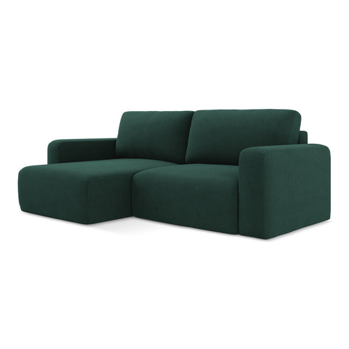 LaMiaSofa hoekbank links Ostia - textuurstof - flessengroen - 244x149x79
