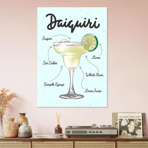Artfulprints  Daiquiri cocktail – Illustratie   poster 50x70 cm