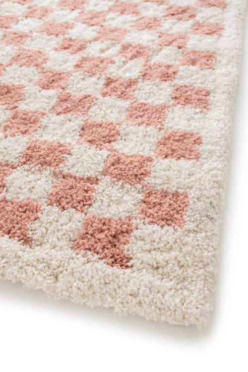 AFK Living vloerkleed Checkers - shaggy - roos - 200 x 290 cm