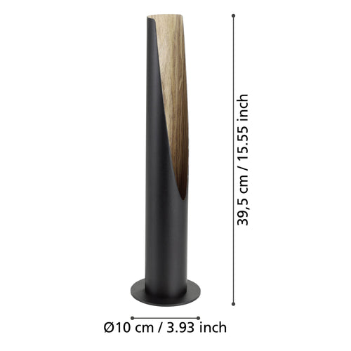 EGLO tafellamp Barbotto - gu10 - 39,5 cm - zwart/bruin - staal