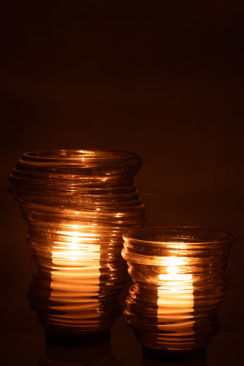 J-Line vaas Tornado - glas - grijs - small - Ø 16 cm - vtwonen shop