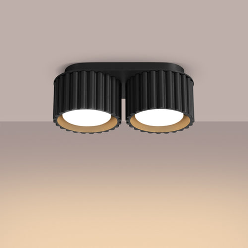 Sollux Lighting Plafondlamp AURA 2 zwart Gx53 - 21x10x12cm