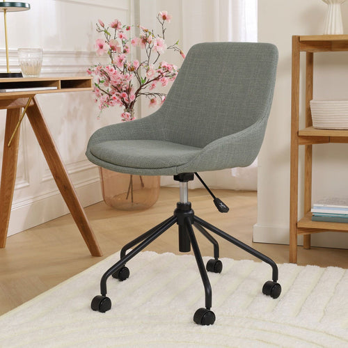 Nolon Nout-Isa Bureaustoel Saliegroen - Stof - Zwart Onderstel - vtwonen shop