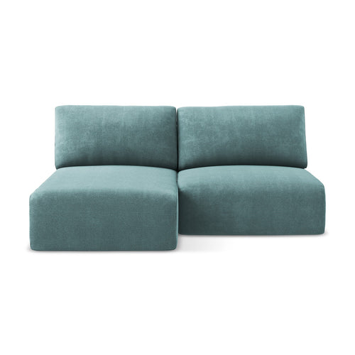 LaMiaSofa hoekbank links Ostia - chenille stof - jeans - 210x149x79