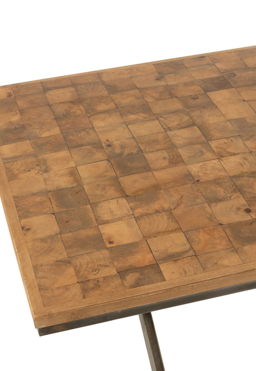 J-Line eettafel Yoni - metaal/mango hout - naturel/grijs - vtwonen shop