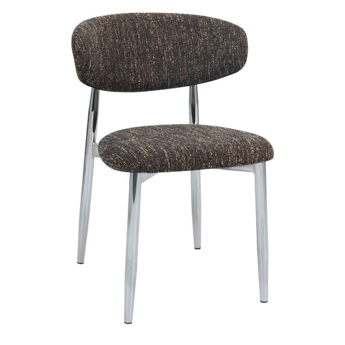 DÉJA Living Eetkamerstoel Skara - Donkerbruin/Chrome - Set van 2 - vtwonen shop