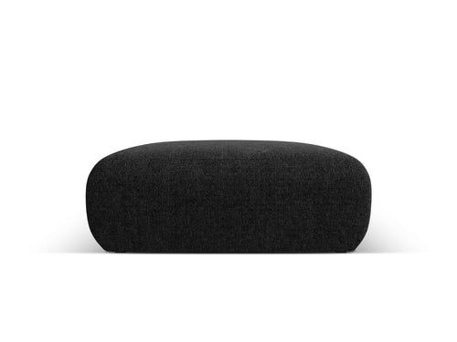 Cosmopolitan Design Poef Nolio 2-zits, chenille, zwart - 100x100x36cm
