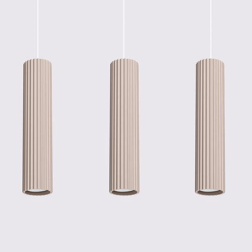 Sollux Lighting Hanglamp KARBON 3L taupe - 45x6,5x98cm