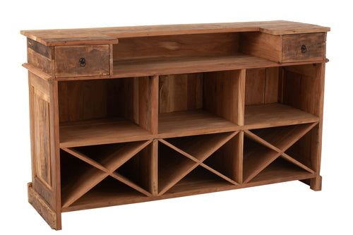 J-Line barkast 2 Lades - gerecycleerd hout - naturel
