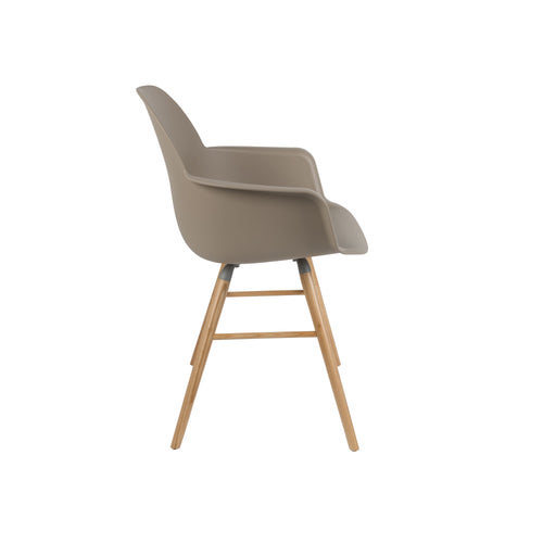 Zuiver Albert Kuip Eetkamerstoelen met armleuning Taupe - Set van 2 - vtwonen shop