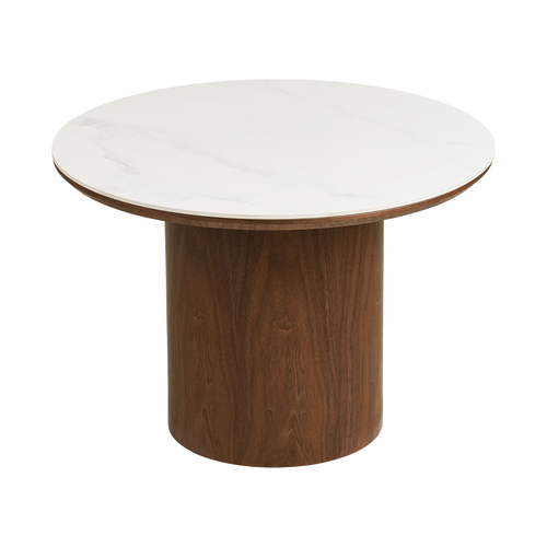 Artichok Nour houten salontafel met keramiek blad donkerbruin - Ø60