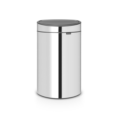 Brabantia Touch Bin New afvalemmer, 40 liter, kunststof binnenemmer - Brilliant Steel