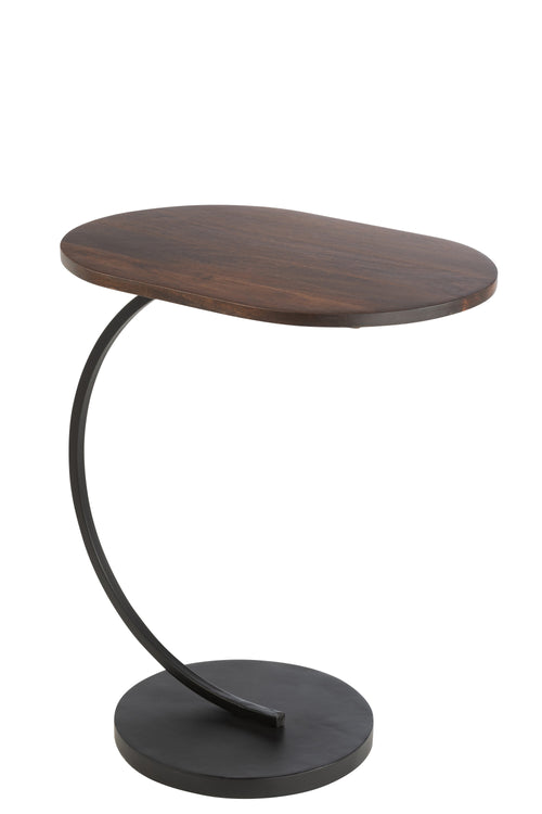 J-Line bijzettafel Swoosh - ijzer/hout - bruin/zwart