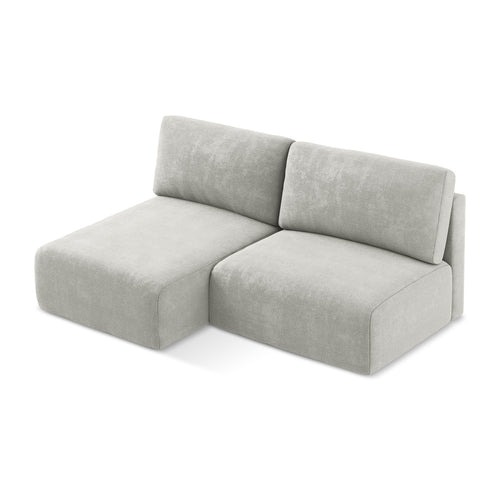 LaMiaSofa hoekbank links Ostia - chenille stof - lichtgrijs - 210x149x79