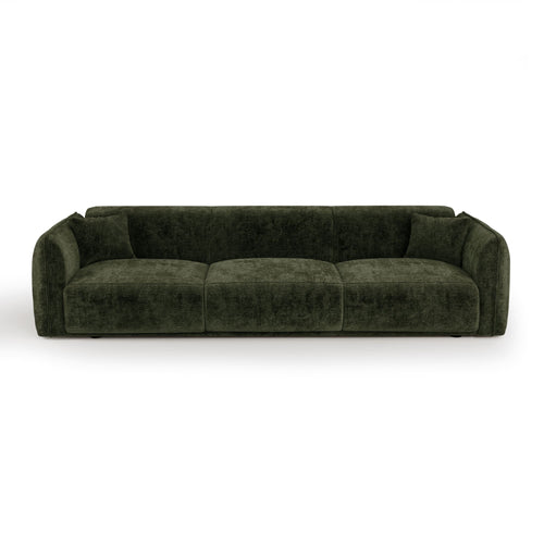Premium Interiors - Bank LUSH - fluweel met motieven kaki-groen 235cm