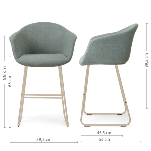 Nolon Nino-Otis barkruk saliegroen - beige onderstel - 65 cm