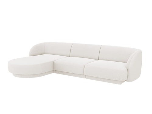 Micadoni Poef Miley 4-zits, boucle wit - 156x255x70cm