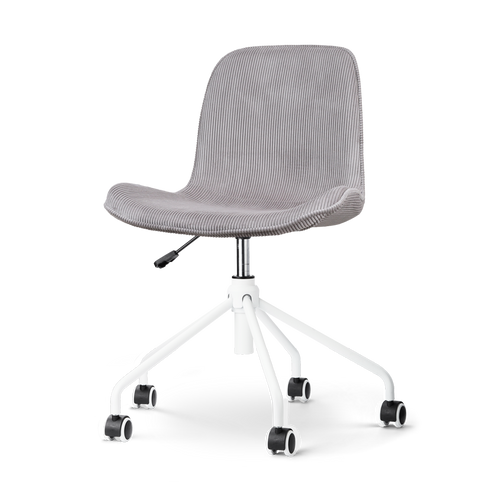 Nolon Nout-Fé Bureaustoel Ribstof Warm Grijs - Stof - Wit Onderstel