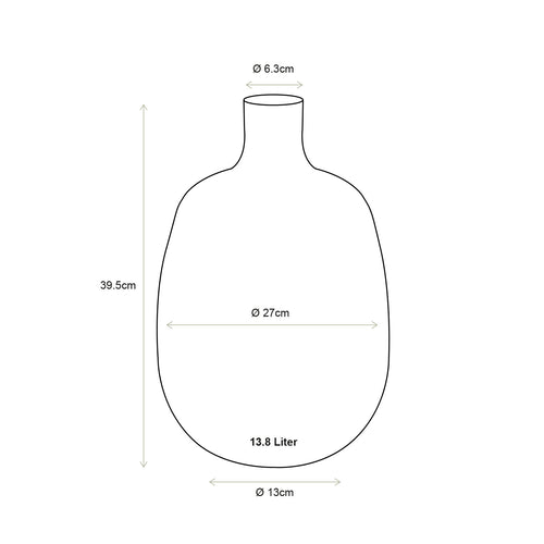 vtwonen Vaas - Glas - Transparant - 27x39.5cm