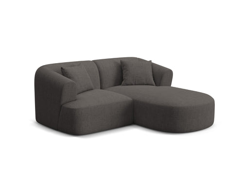 Cosmopolitan Design Modulaire hoekbank rechts Campi 3-zits, structurele stof grijs - 156x180x70cm