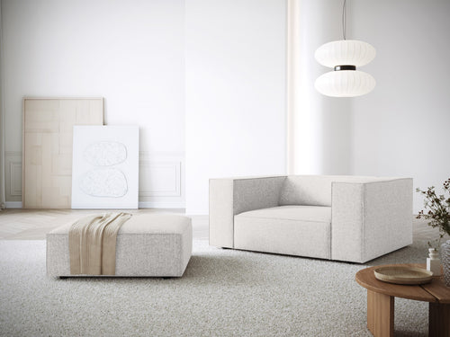 Cosmopolitan Design Fauteuil Arendal chenille, lichtgrijs - 102x124x70cm