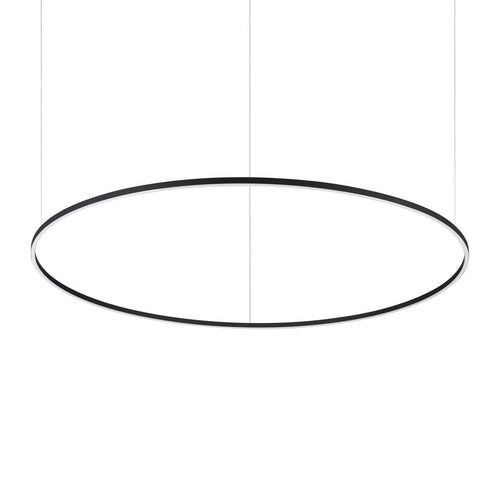 Ideal Lux ORACLE Slanke, niet-dimbare, ronde geïntegreerde led-plafondlamp van 150 cm, zwart, 4000 K