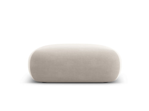 Cosmopolitan Design Poef Nolio 2-zits, flueel lichtbeige - 100x100x36cm