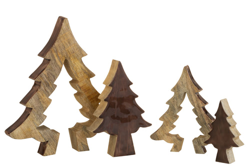 J-Line kerstdecoratie Boom Puzzel - hout - bruin/naturel - large - vtwonen shop