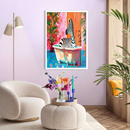 Reinders schilderij Zebra in Bad - 50x70cm