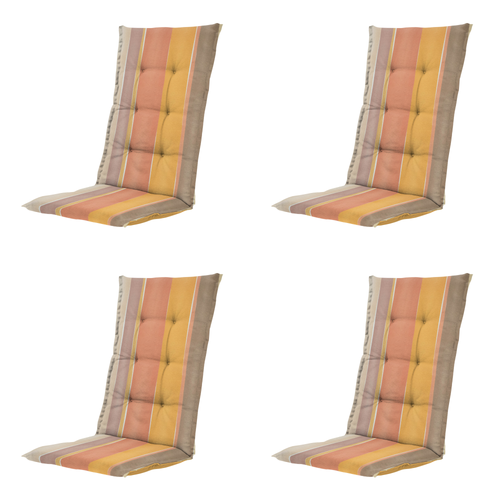 Madison tuinstoelkussen hoge rug Nox - mulitkleur - 123x50x5cm - set van 4