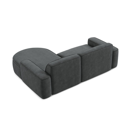 LaMiaSofa hoekbank rechts Melissa - chenille stof - donkergrijs - 224x166x70