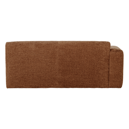 WOOOD 2-zits bank arm links Mojo Base - Wollig - Roestbruin - 74x185x97