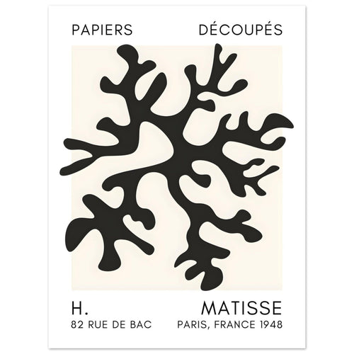 Artfulprints  Matisse – Dreamy coral flower black   poster 30x40 cm - vtwonen shop