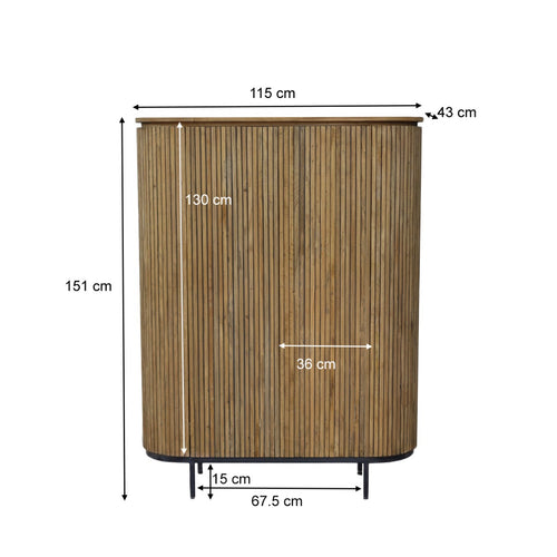 Livingfurn kabinetkast Lausanne - teakhout - 150cm