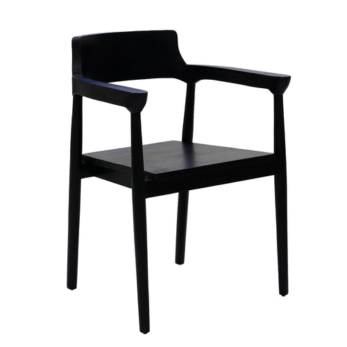 DÉJA Living Tuinstoel Hazel - Zwart Teakhout - Zithoogte 47cm - Set van 2 - vtwonen shop