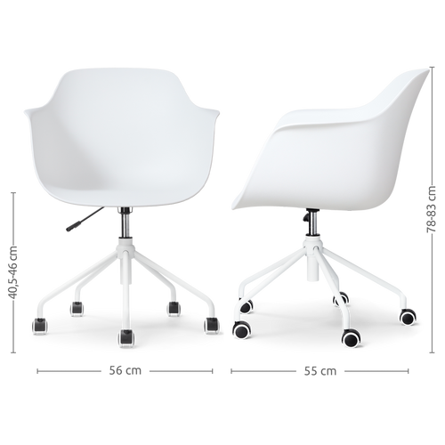 Nolon Nout-Puk Bureaustoelen Set van 2 - Wit - Wit Onderstel