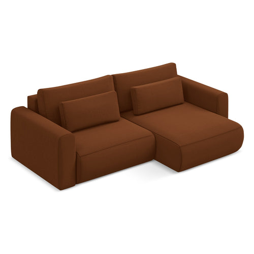 LaMiaSofa hoekbank rechts Perugia - velours - terracotta - 240x149x82
