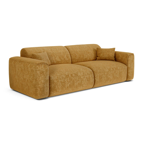 Sia Home - Slaapbank YUMA - gewaafd fluweel mosterd 240cm